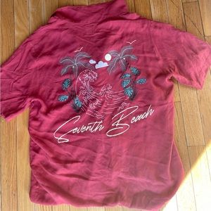 [ZARA] Red Beach Button Down - (M)edium